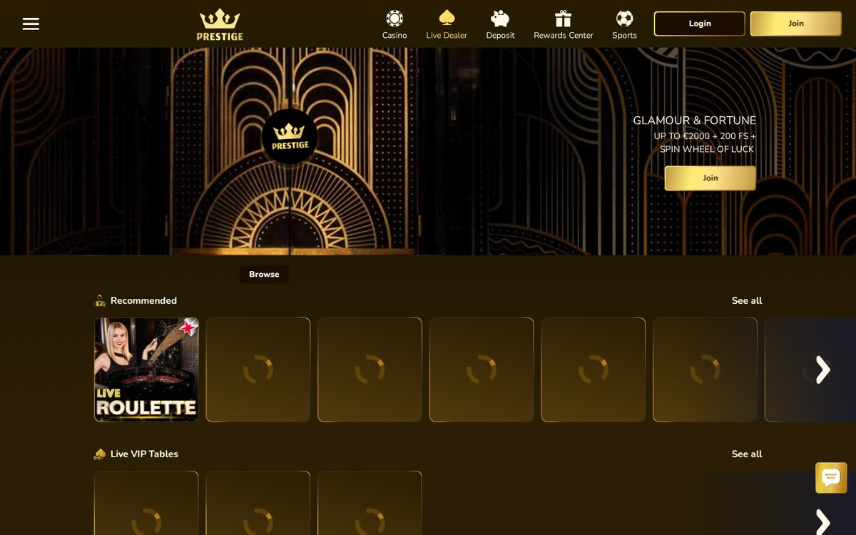 Casino Prestige casino en direct avec croupiers