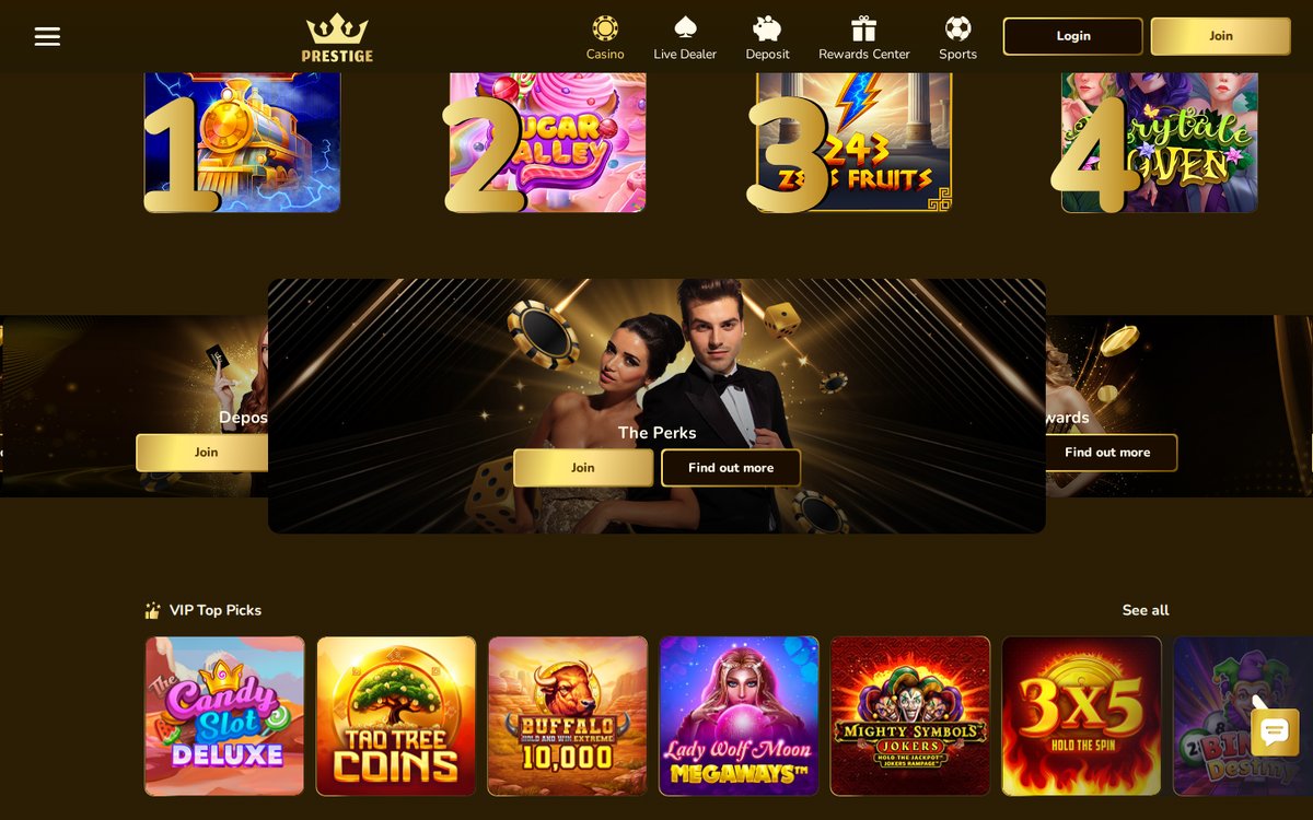 Casino Prestige nouveautés et jeux récents