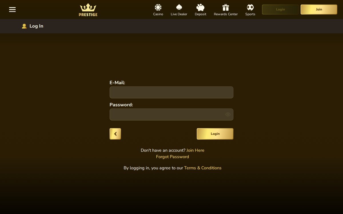 Casino Prestige méthodes de dépôt et paiement