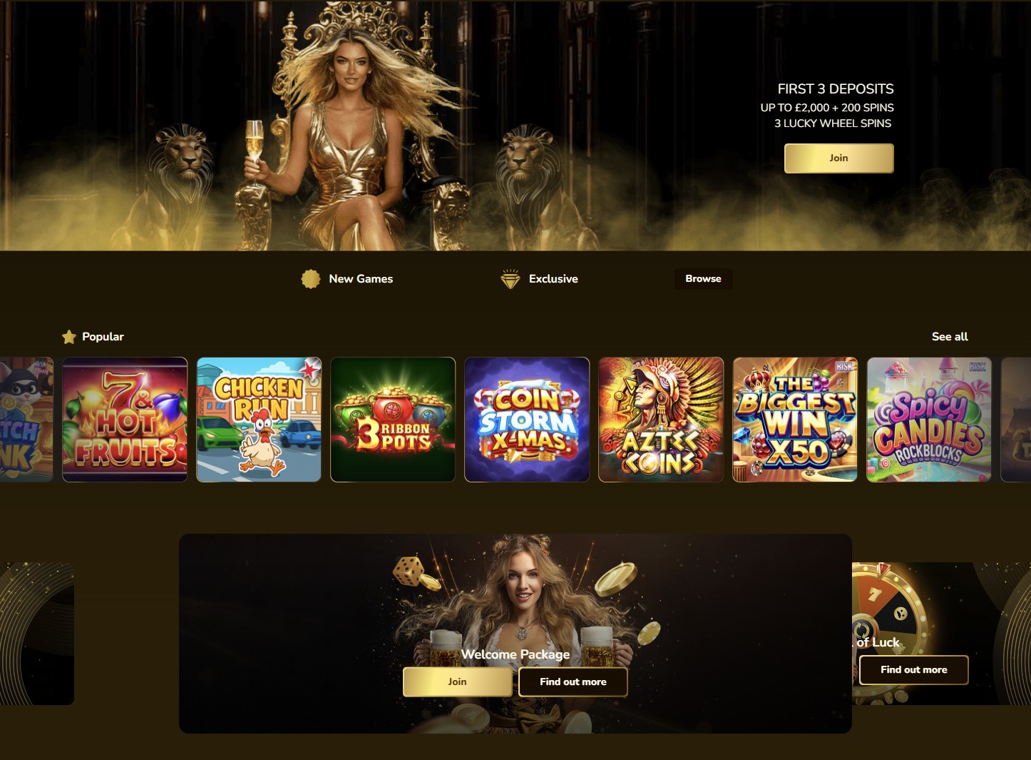 Prestige Casino games lobby showing popular pokies for Australian players